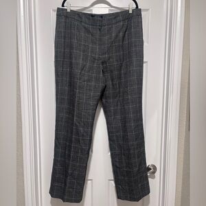 Kasper Gray Plaid Career Slacks Size 16 Classic Office Trouser